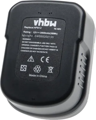 Produktbild von vhbw Akku Ersatz für Black & Decker A12, A12-XJ, A12EX, A1712, A1712, BD1204L, BPT1047, Firestorm FS120B, A12E für Werkzeug (3000 mAh, NiMH, 12 V)