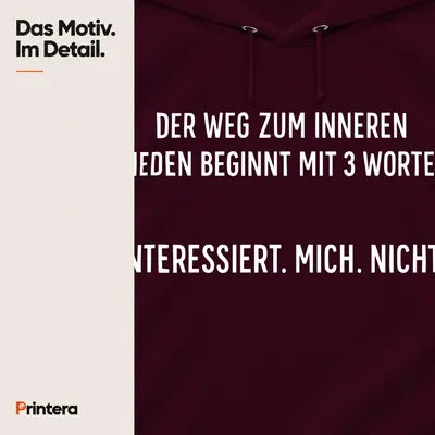 Obrázok produktu pre Inner Peace Sarcastic Ironic Uni Hoodie Mikina s kapucňou, bordová, L