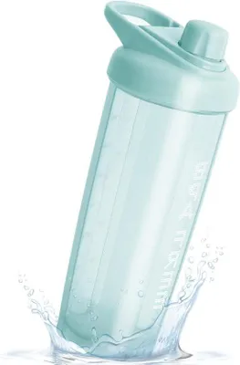 Immagine prodotto di Shaker per proteine in polvere da 700 ml con miscelatore in acciaio - Senza BPA per frullati cremosi - Verde