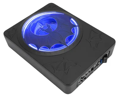 Obrázek produktu pro 10palcový subwoofer o výkonu 1200 W, tenký, do podlahy pod sedadlem, s vestavěným zesilovačem, LED osvětlením a dálkovým ovládáním, napájený subwoofer do auta, vhodný pro osobní automobily, nákladní vozy a SUV, modrý