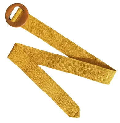 Productafbeelding van Solis Accessories brede riem voor dames, gemaakt van riet, met houten gesp, 5,1 cm breed, verkrijgbaar in maat 5