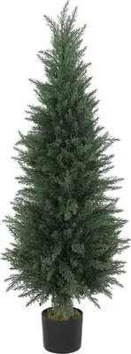 Immagine prodotto di Cipresso artificiale grande, 120 cm. Pianta artificiale, piante artificiali in vaso, resistente ai raggi UV. Cipresso artificiale dall'aspetto realistico. Decorazione per soggiorno, ufficio e balcone