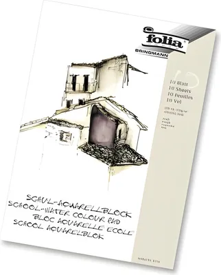 Produktbild von folia Schul-Aquarellblock rauh DIN A3 150 g/qm weiß 10 Blatt