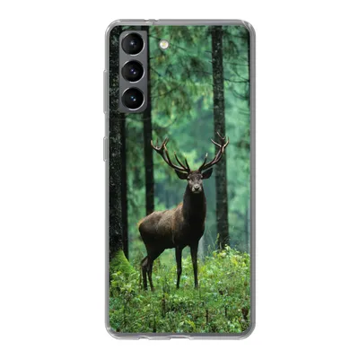 Produktbild von MuchoWow® Handyhülle Schutzhülle Hülle für Samsung Galaxy S21 Hirsche - Wald - Bäume - Tiere - Natur Silikon Softcase Handy Hülle - Softcase