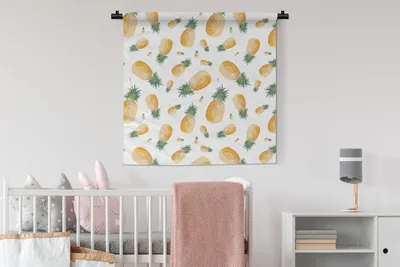 Produktbild von MuchoWow® Wandteppich Wandbehang Ananas - Obst - Design 90x90 cm Tapisserie Dekoration Wandtuch - Wandaufhänger