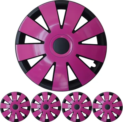 Radzierblenden 15 ZOLL "Nefryt" in Schwarz / Pink 4x PREMIUM DESIGN Radkappen in der Farbe Schwarz von F.H.U.P. OLSZEWSKI