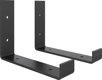 Produktbild von 2x Sossai Regalträger Angulo in Schwarzmatt, Länge: 200mm