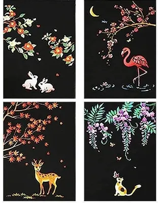 Image de Cartes à gratter magiques Nature (4 pièces) 20x15 cm