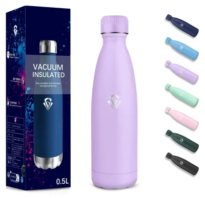 Productafbeelding van Drinkfles, 500 ml, BPA-vrij, roestvrijstalen drinkfles, dubbelwandig, vacuümisolatie