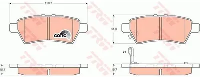 Produktbild von Trw Bremsbelagsatz, Scheibenbremse Hinterachse GDB3405