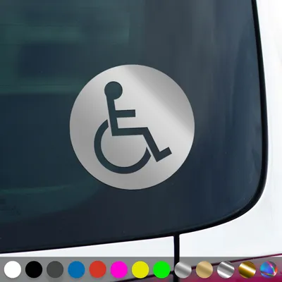 Produktbild von PantherPixel Rollstuhlfahrer Aufkleber Behindert Hinweis Rollstuhl Sticker Auto Geschenkidee Farbe Silber
