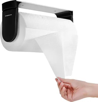 Produktbild von Schwarze Wandmontage-Küchenpapierhalter einfache Montage