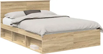Image de Cadre de lit avec tête de lit Sonoma 140 x 190 cm Pin massif