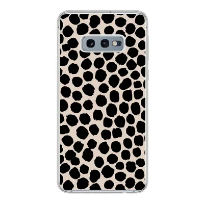 Produktbild von MuchoWow® Handyhülle Schutzhülle Hülle für Samsung Galaxy S10e Polka dots - Schwarz - Beige Silikon Softcase Handy Hülle - Handy