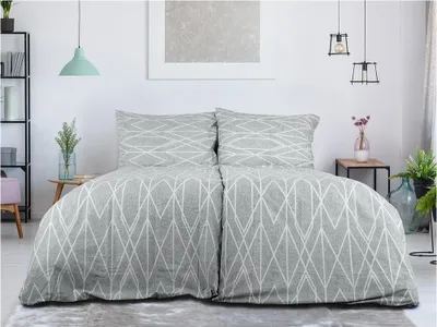 Produktbild von Renforcé-Baumwolle-Bettwäsche GRAY STRIPES grau Bettwäsche-Dimension: 70 x 90 cm | 140 x 200 cm