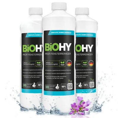 Produktbild von BiOHY Profi Fensterreiniger 3x1L Glasreiniger Fensterreiniger -Konzentrat