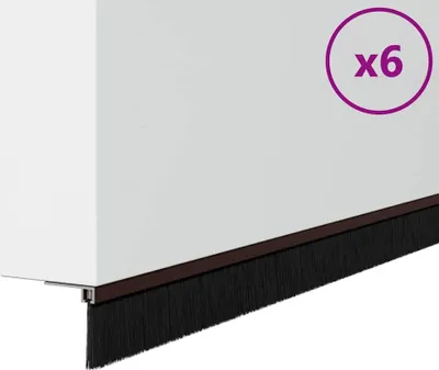 Image de vidaXL Joints d'étanchéité pour portes, à fixer, 6 pièces, 100 cm, alliage d'aluminium