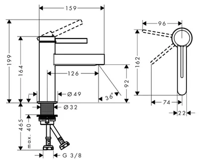 Obrázek produktu pro HANSGROHE 76012000 Umyvadlová baterie 100 CoolStart