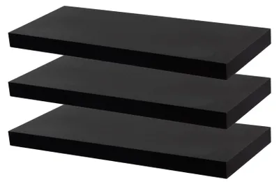 Produktbild von 60 cm – Moderne schwebende Wandregale – Schwarz – 3er-Pack