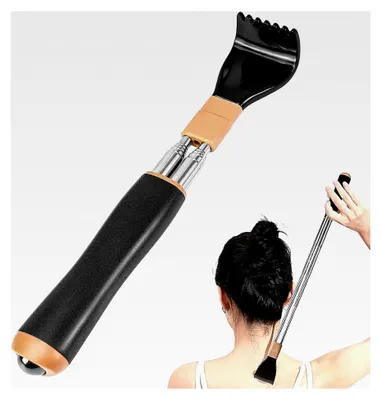 Produktbild von Teleskop Rückenkratzer Ausziehbar aus Edelstahl, Tragbarer Rückenschaber, Lindernde Rückenmassage Kratzhand, Breites Krallen-Design, Ideal als Geschenk für Männer und Frauen
