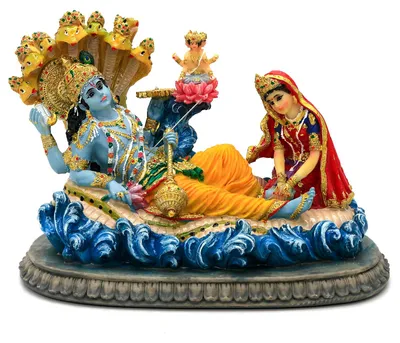 Zdjęcie produktu dla Figura bóstwa hinduistycznego Wisznu, 21 cm, dekoracja o charakterze duchowym