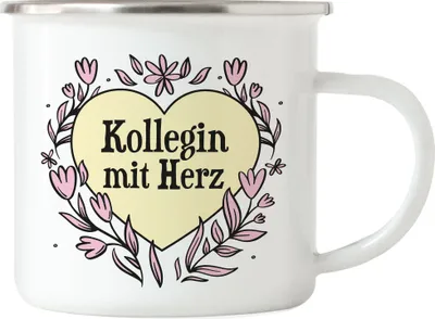 Produktbild von Kollegin mit Herz Emaille Tasse Geschenkidee Zum Danke Sagen Beste Kollegin