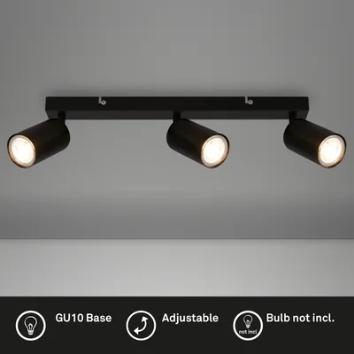 Immagine prodotto di Faretto da soffitto Briloner, orientabile, On/Off tramite interruttore a parete, nero