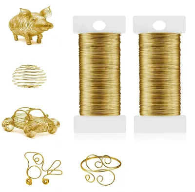 Basteldraht 2 Rollen, Gold, 0,35 mm x 50 m, verzinkt