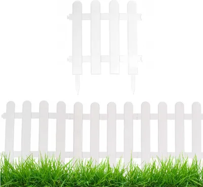 Produktbild von Gartenzaun Steckzaun 3m - Höhe 30 cm - Rasenkante Kunststoff - Beetumrandung - Zaunelemente für Garten - UV - & Frostbeständig, Flexibel - mit Befestigungszubehör Weiß