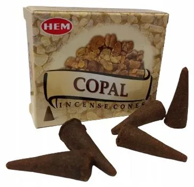 Produktbild von HEM Copal Räucherstäbchen Kegel 10 Stück Natur
