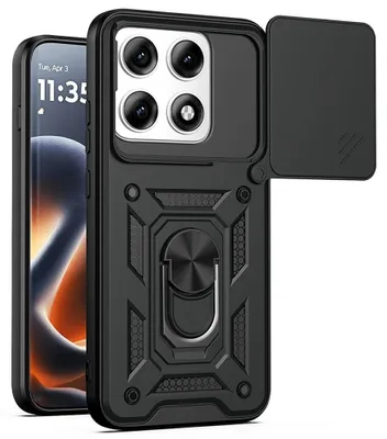 Produktbild von Coverup Armor Ring Ständer Back Cover mit Kamera Schutz - Motorola Edge 70 Pro Hülle - Schwarz
