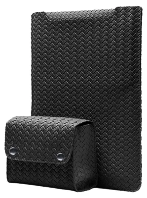Image de Étui pour ordinateur portable de 15 à 16 pouces, en cuirPolyuréthanesouple, compatible avec de nombreux modèles - Noir