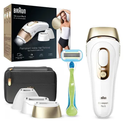 Produktbild von Braun Silk-expert Pro 5 PL5243, Gold, Weiß, Lichtimpulstechnologie (IPL), AC, 100 - 240 V, Box