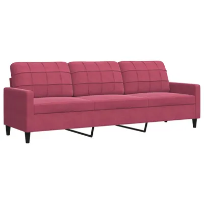 Image de Canapé à 3 places Rouge bordeaux 210 cm Velours