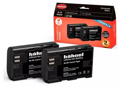 Immagine prodotto di Batteria agli ioni di litio (Li-Ion) Haehnel HL-E6 per fotocamera digitale, capacità 1650 mAh, tipo di batteria Canon LP-E6
