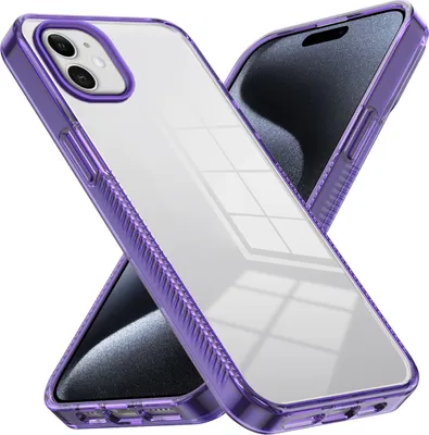 Produktbild von Hülle für iPhone 11 Rutschfest Kristallklare Stoßfeste TPU Bumper Handyhülle Lila