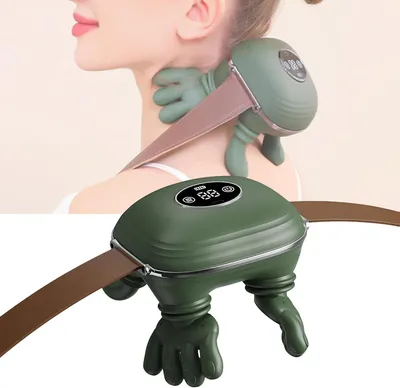 Produktbild von Nackenmassagegerät - Rückenmassagegerät - Schmerzlinderung - 4D-Knettechnologie - 3 Massageniveaus - Grün