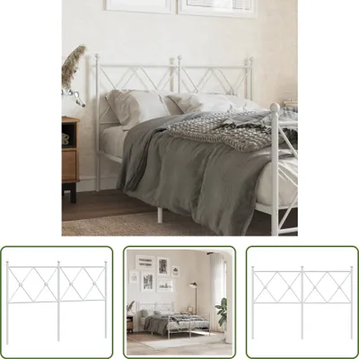 Image de The Living Store Tête de lit en métal blanc 120 cm