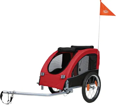 Zdjęcie produktu dla Przyczepka rowerowa dla psa 63 × 68 × 75/137 cm czarna/czerwona