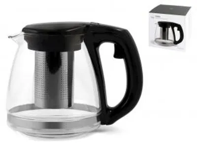 Immagine prodotto di H&H Teiera In Vetro Con Filtro Inox Lt1,10