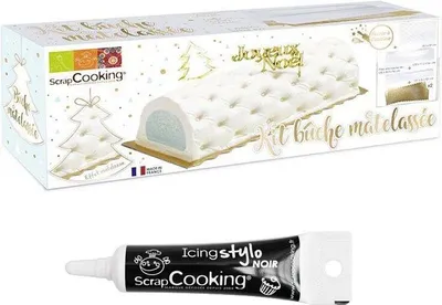 Produktbild von Form für Bûche de Noël (Französischer Weihnachtskuchen) Steppmuster 3D + Icing schwarzen Stift