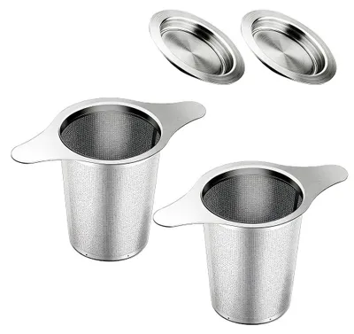 Teeball für losen Tee mit Deckel, 2-teilig, Edelstahl