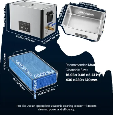 Obrázok produktu pre Ultrazvukový čistič, efektívne čistenie, všestranné použitie, 30 l
