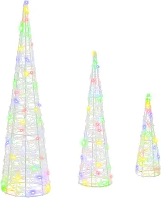 Image de Sapin de Noël 3 pcs Multicolore 20 x 20 x 80 cm Acrylique