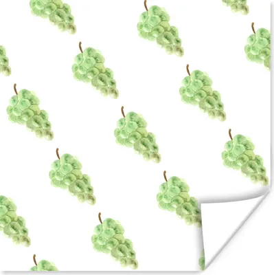 Produktbild von MuchoWow® Poster Weintrauben - Aquarell - Muster 75x75 cm - Wand Dekoration