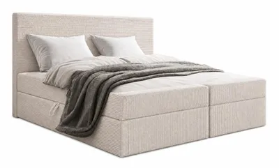 Produktbild von Bett, Boxspringbett, Continentalbett BERG POSO mit Bonell Matratze, OHNE Topper, Doppelbett mit Container, H3 180x200 cm, (Beige - Poso 105)