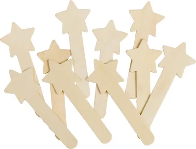 Produktbild von EDUPLAY 370119 Sterne Holzbastelstäbchen (10er Pack)