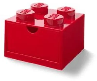 Obrázok produktu pre Úložný box na stôl, zásuvkový, LEGO "Brick 2x2", červený