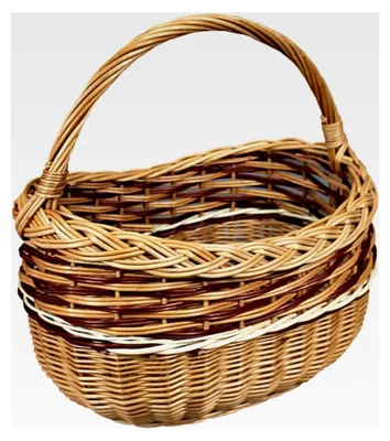 Produktbild von Weidenkorb – Einkaufskorb – Obst- oder Gemüsekorb – Pilzkorb – Picknickkorb 38 x 27 / H 24/40 cm