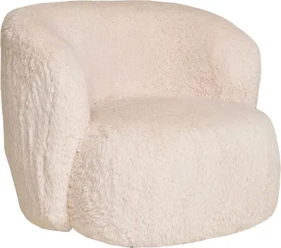 Immagine prodotto di Poltrona Setubal in Pelliccia sintetica bianco sporco.